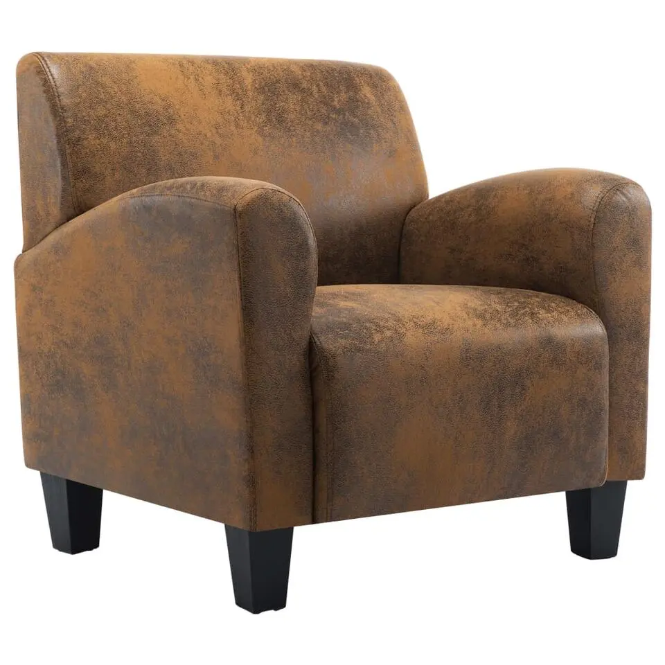 vidaXL Fauteuil kunstsuède bruin
