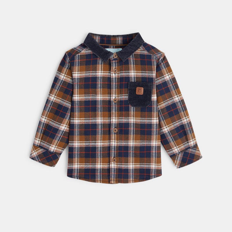 Chemise à carreaux orange bébé garçon Orange