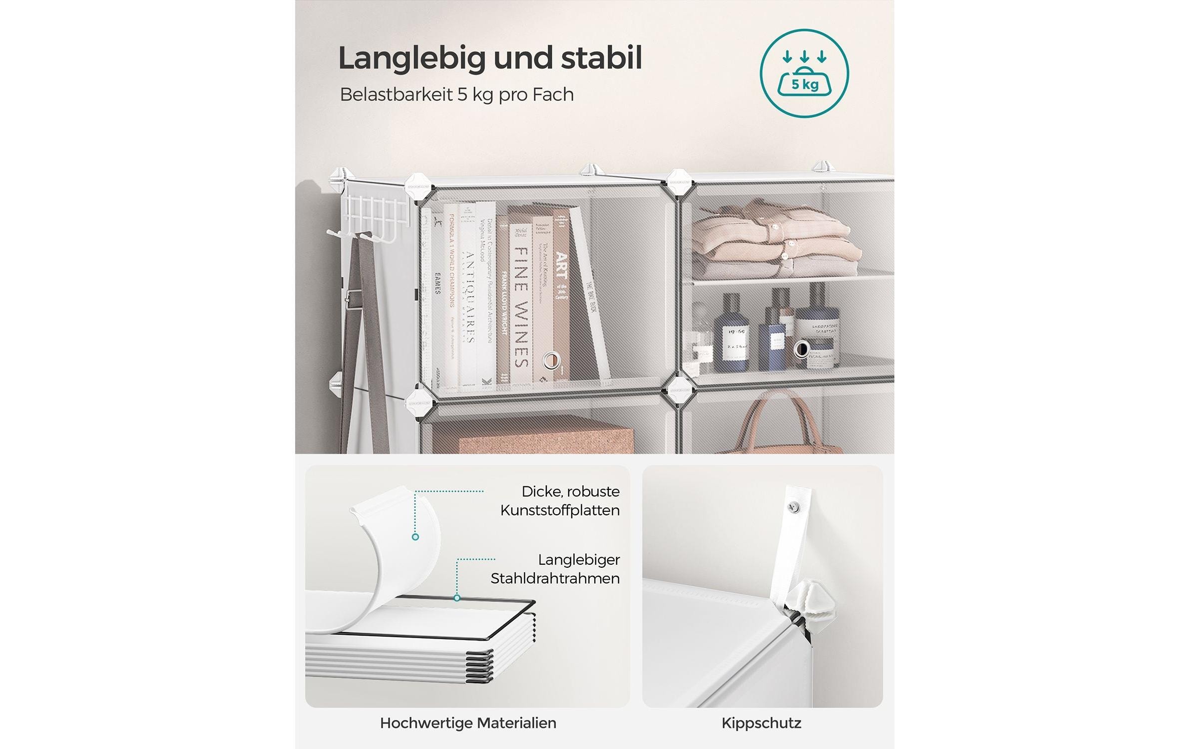 Schuhregal 82 x 92 cm, WeissSchuhorganizer mit 6 Fächern