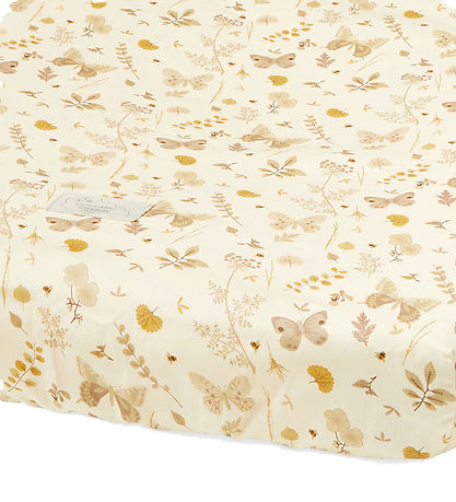 Cam Cam Wickelauflagenbezug - 50x65 cm - Beige m. Blätter/Schmet