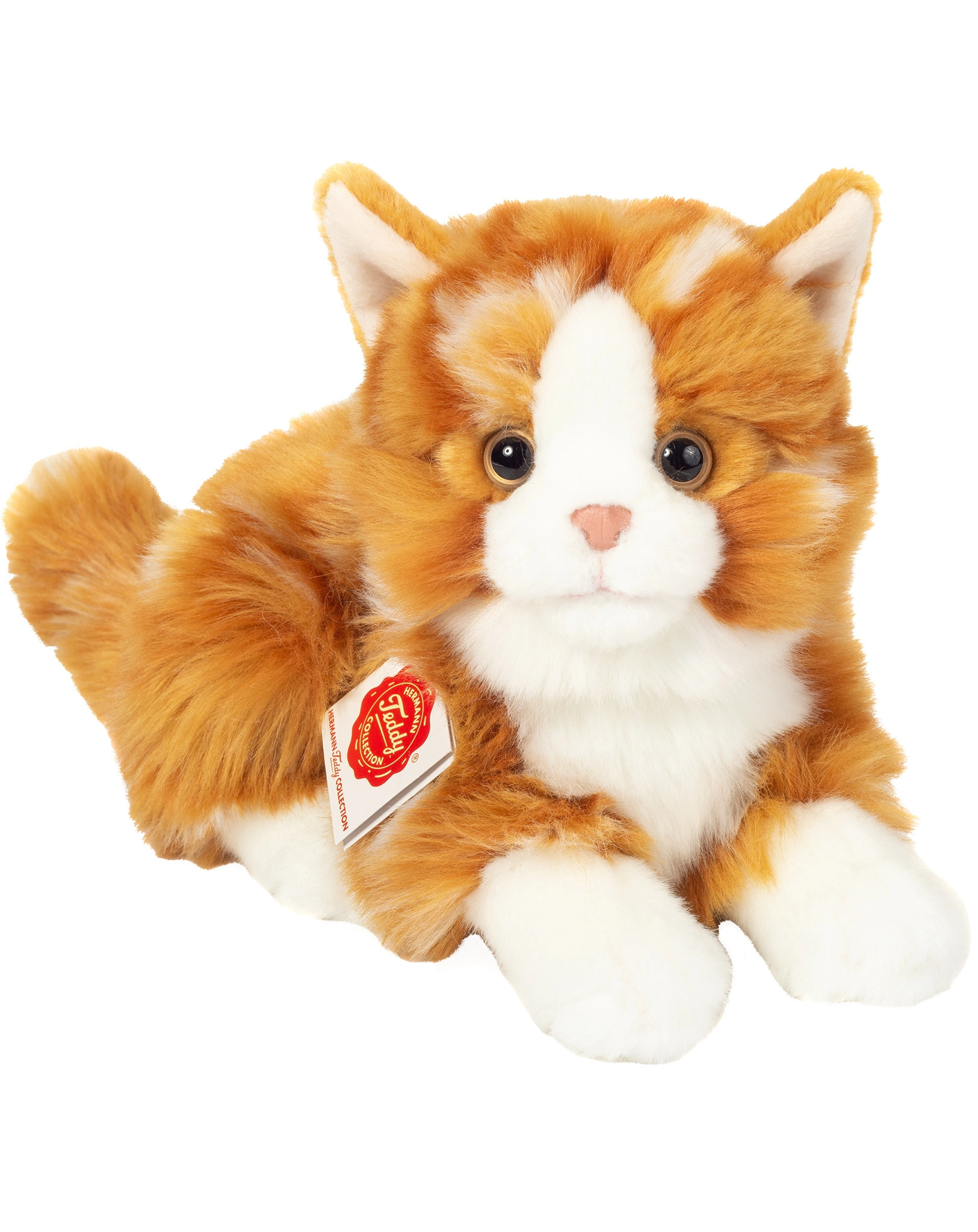 Kuscheltier KATZE (20 cm) liegend in rotbraun