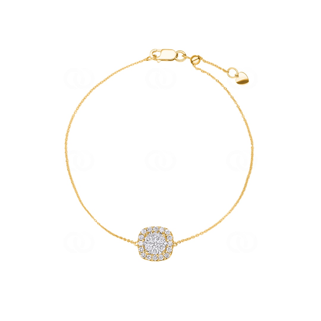 0.51 Karat Halo Diamantarmband 750/18 K Gelbgold