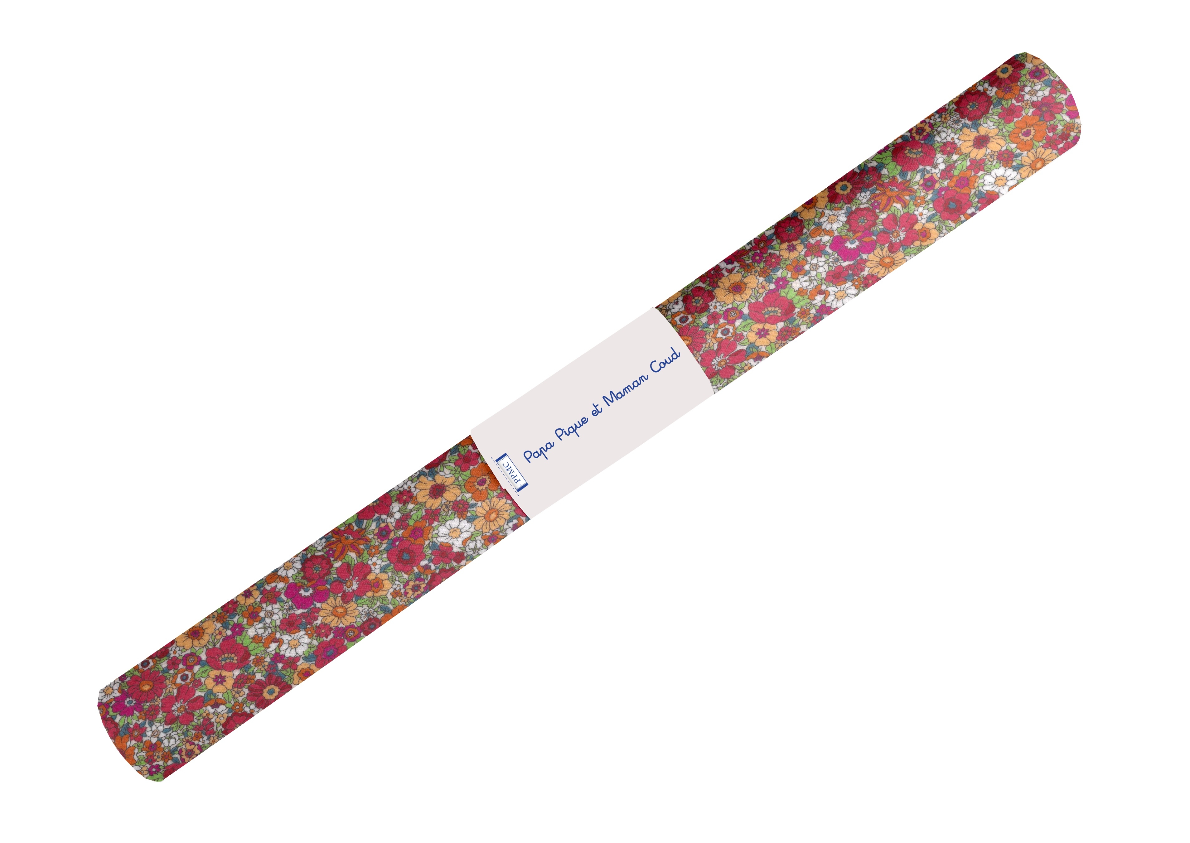 Coupon Tissu Enduit De 35Cm Ex2342 Multifleurs Rose Orange