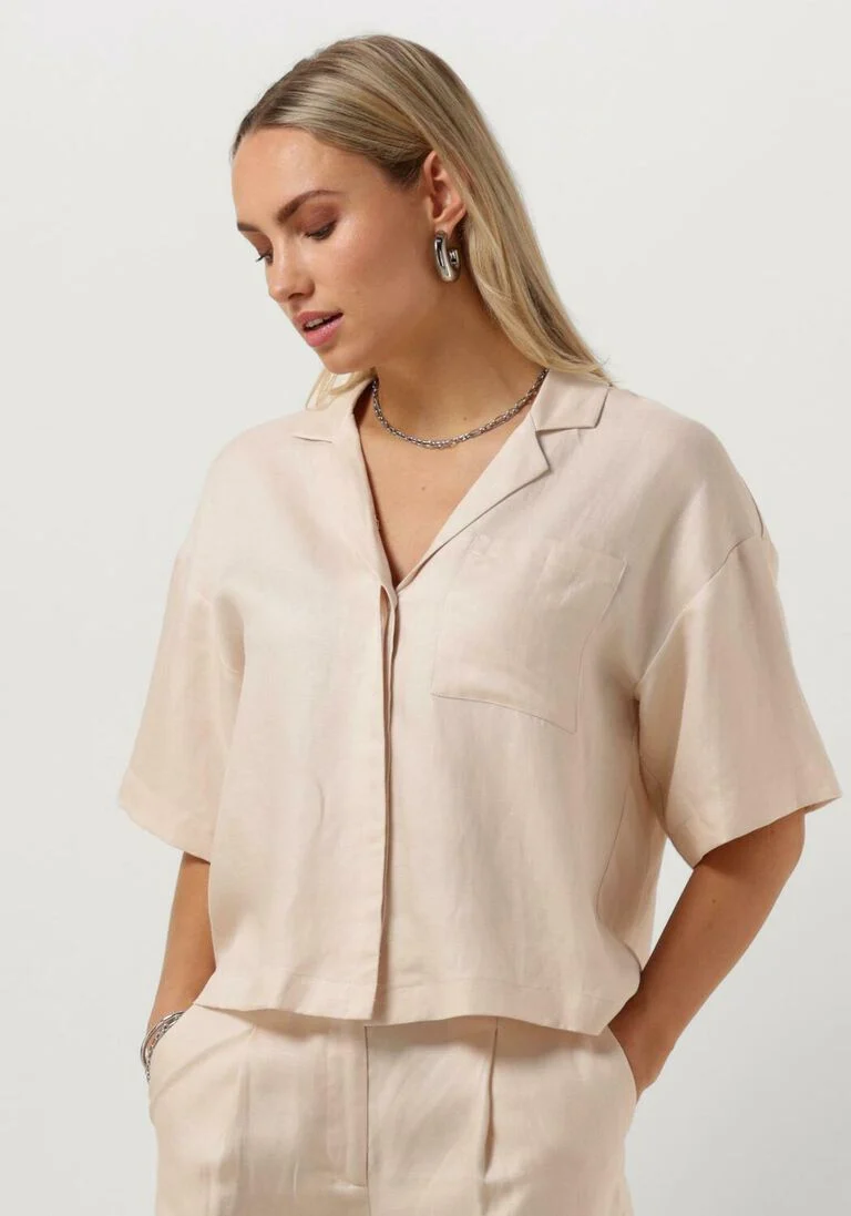 SELECTED FEMME gebroken wit selected femme blouse slflyra 2/4 boxy revers linen shirt