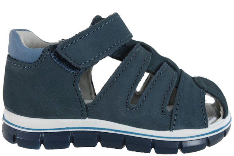 IMAC SANDAL I BLÅ NUBUCK MED LUKKET TÅ