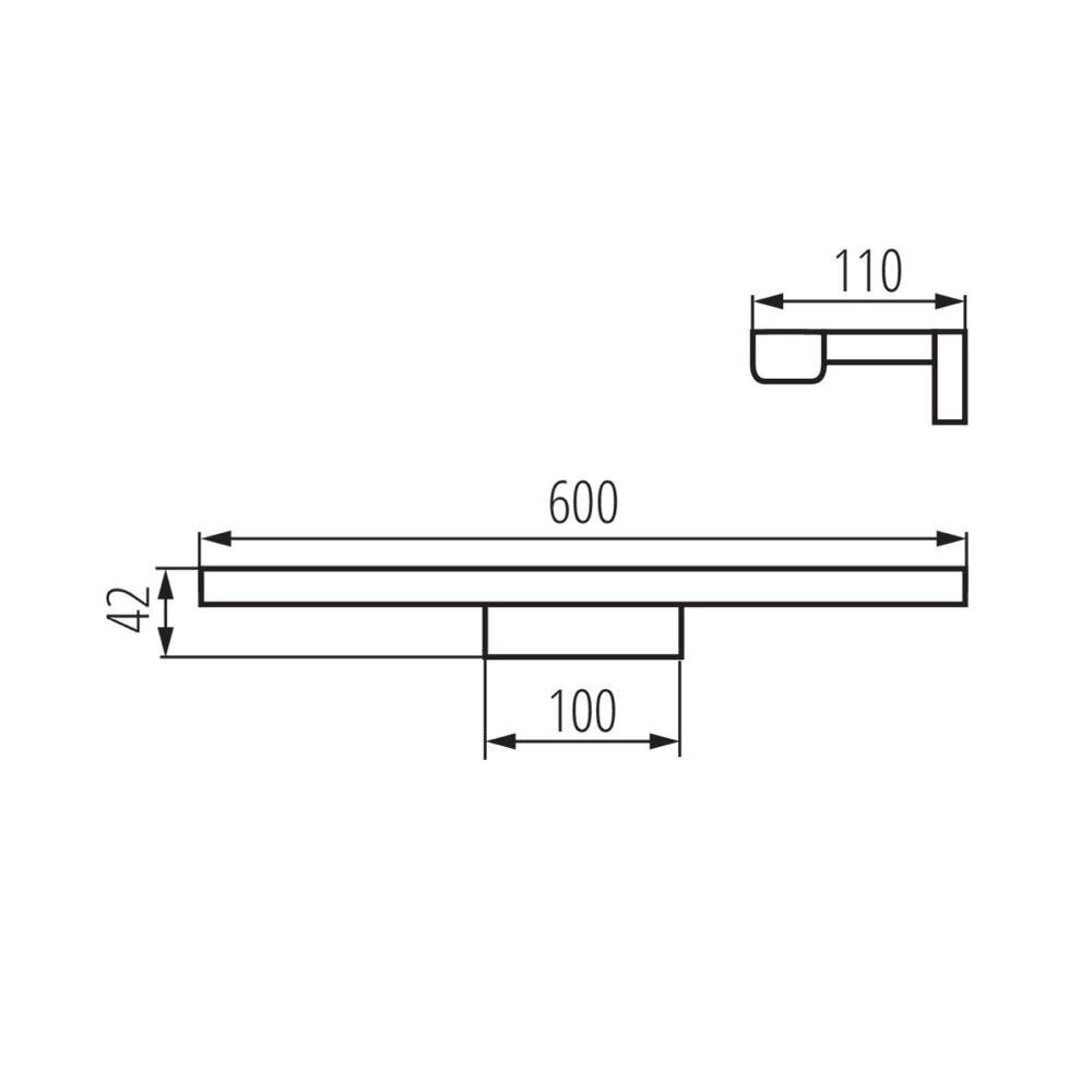 LED spiegellamp Asten in zwart 12W 850lm IP44