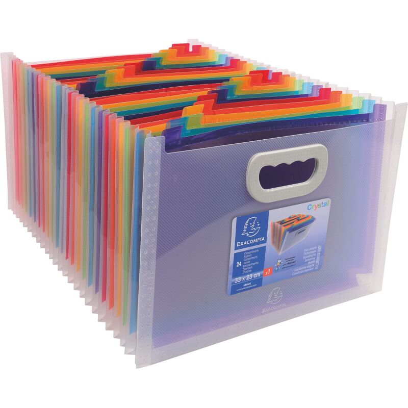 Trieur à soufflet polypropylène Exacompta 24 onglets multicolore