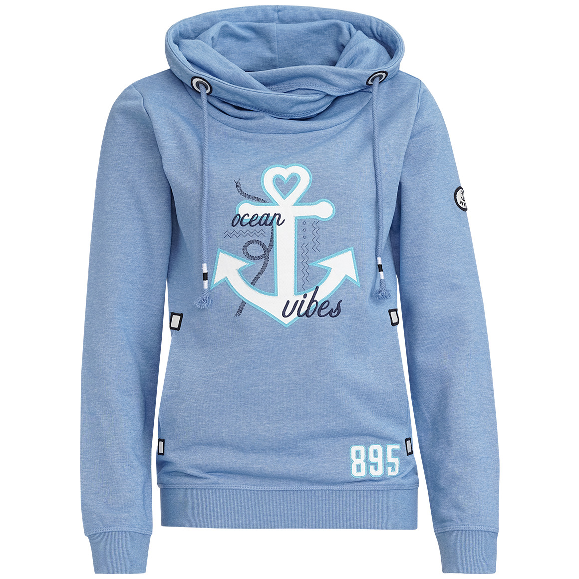 Gina Damen Hoodie mit großem Print hellblau