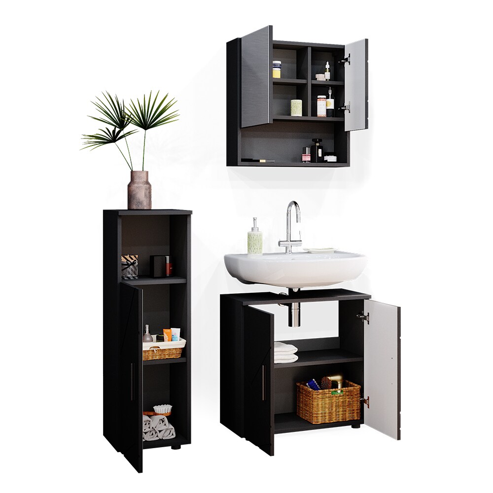 Vicco Badmöbel Set Badezimmermöbel Irma Spiegelschrank Unterschrank Midischrank