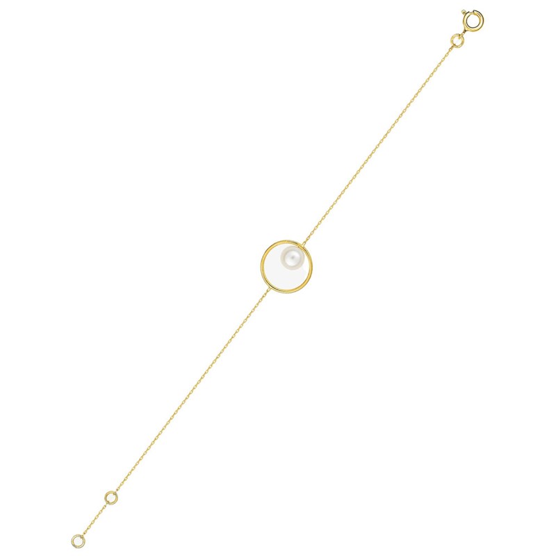 Bracelet Femme - perle - Or 18 Carats - Longueur : 18 cm