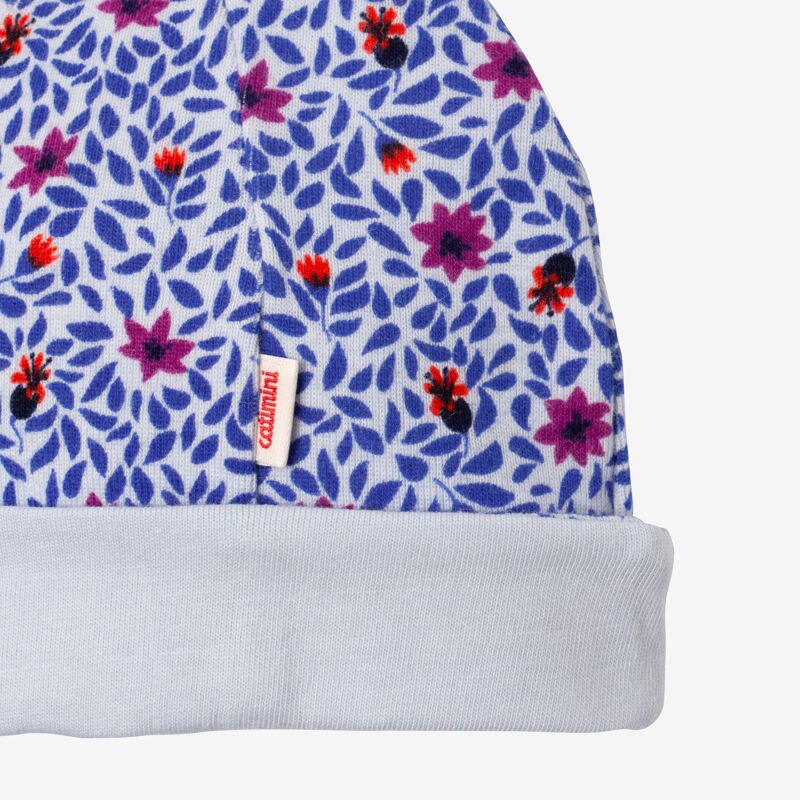 Bonnet bébé fille micro fleurs bleu Catimini Bleu