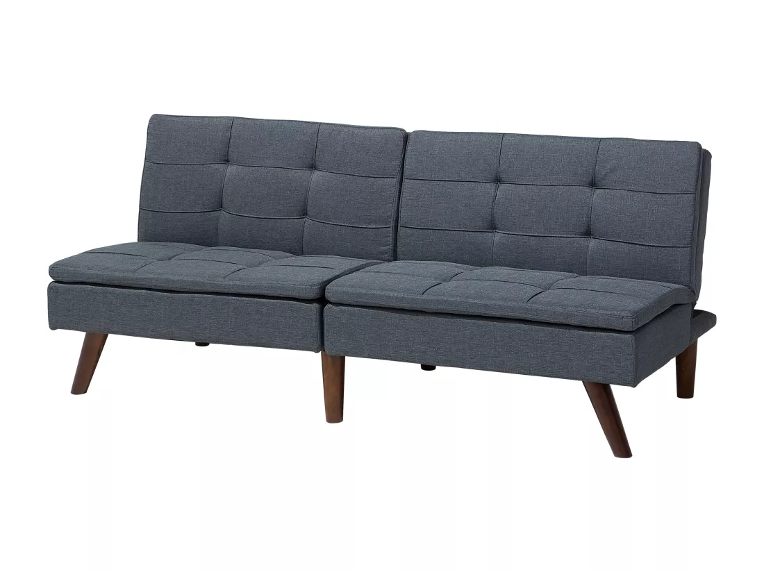 Canapé convertible 3 places en tissu gris RONNE
