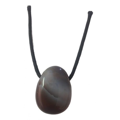 Pendentif percé en agate botswana