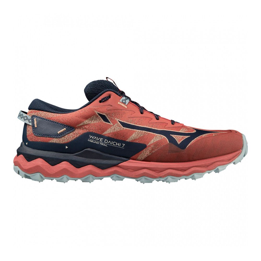 Mizuno WAVE DAICHI 7 - Chaussures trail Homme mineral red/dressblues/tourmaline
