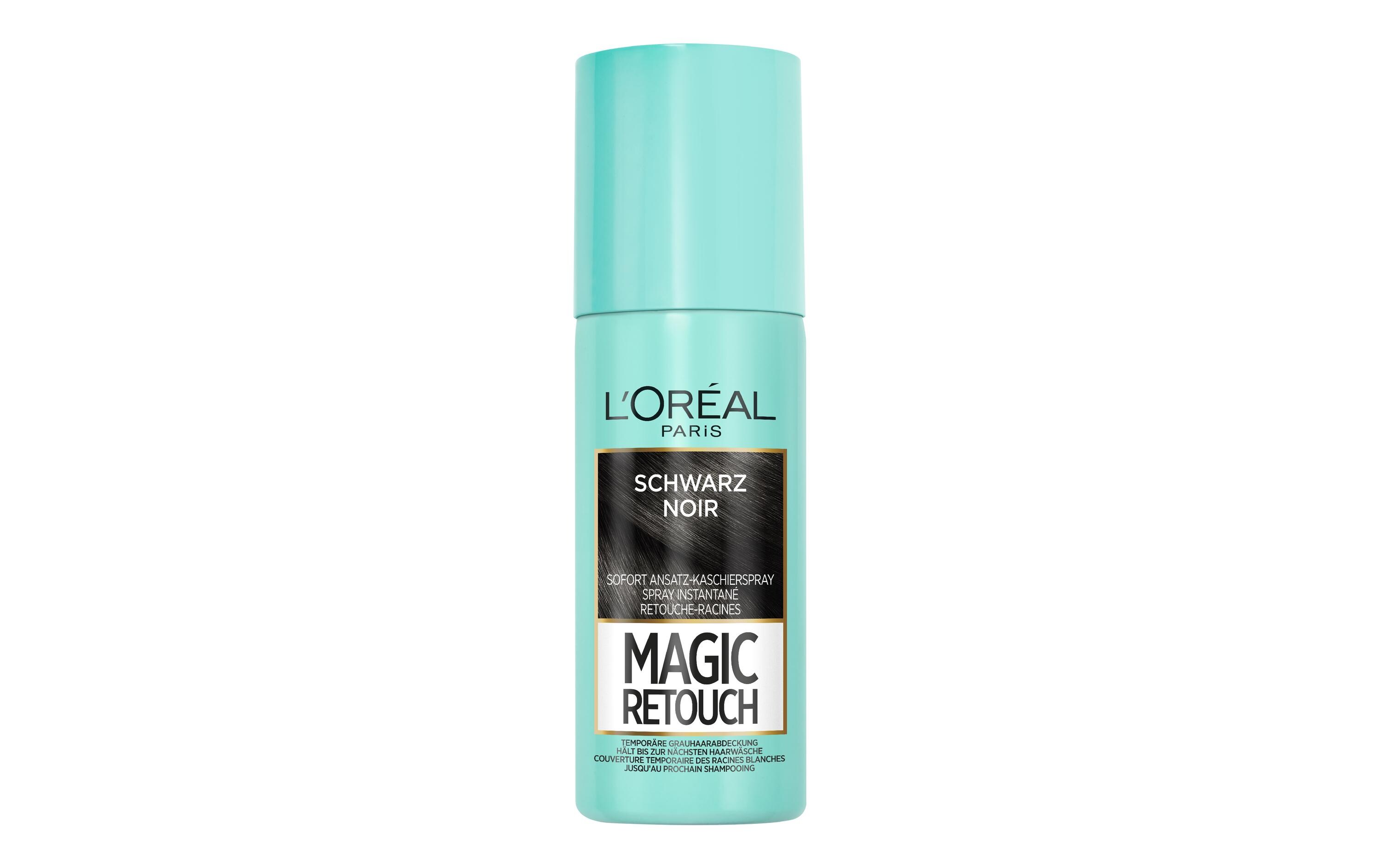 Haaransatz-Spray Magic Retouch SchwarzKaschiert den grauen Haaransatz in nur 3 Sekunden