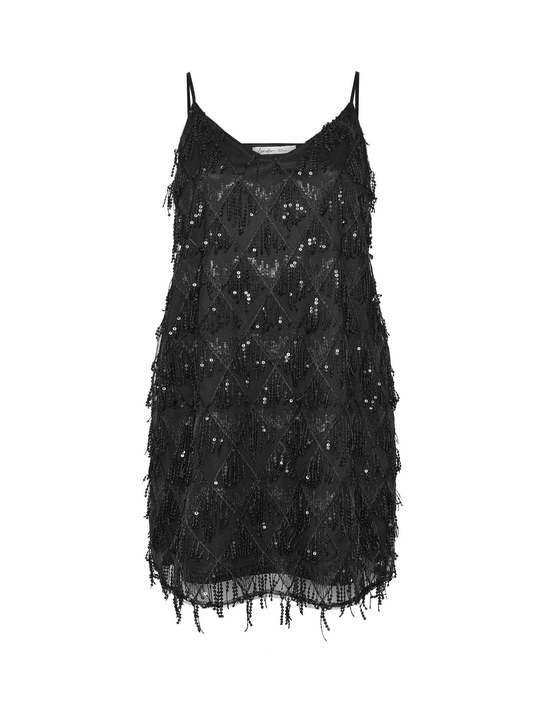 Yours Curve London Sequin Diamante Tassle Slip Dress
