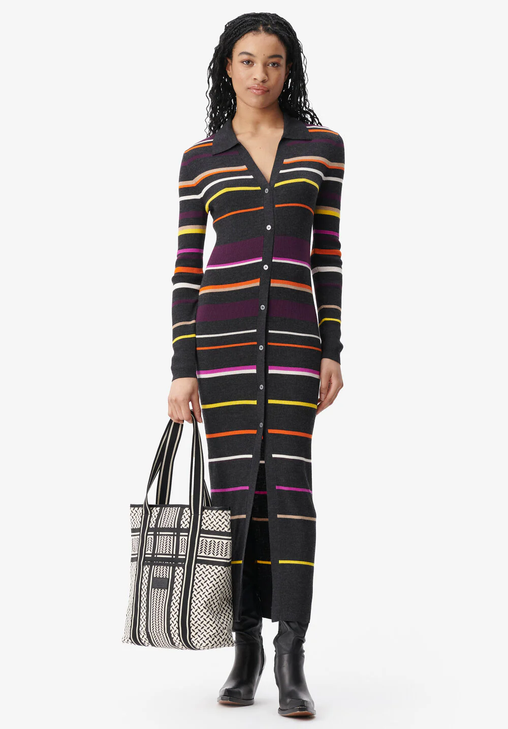 Lala Berlin  Carmela tote - heritage stripe black