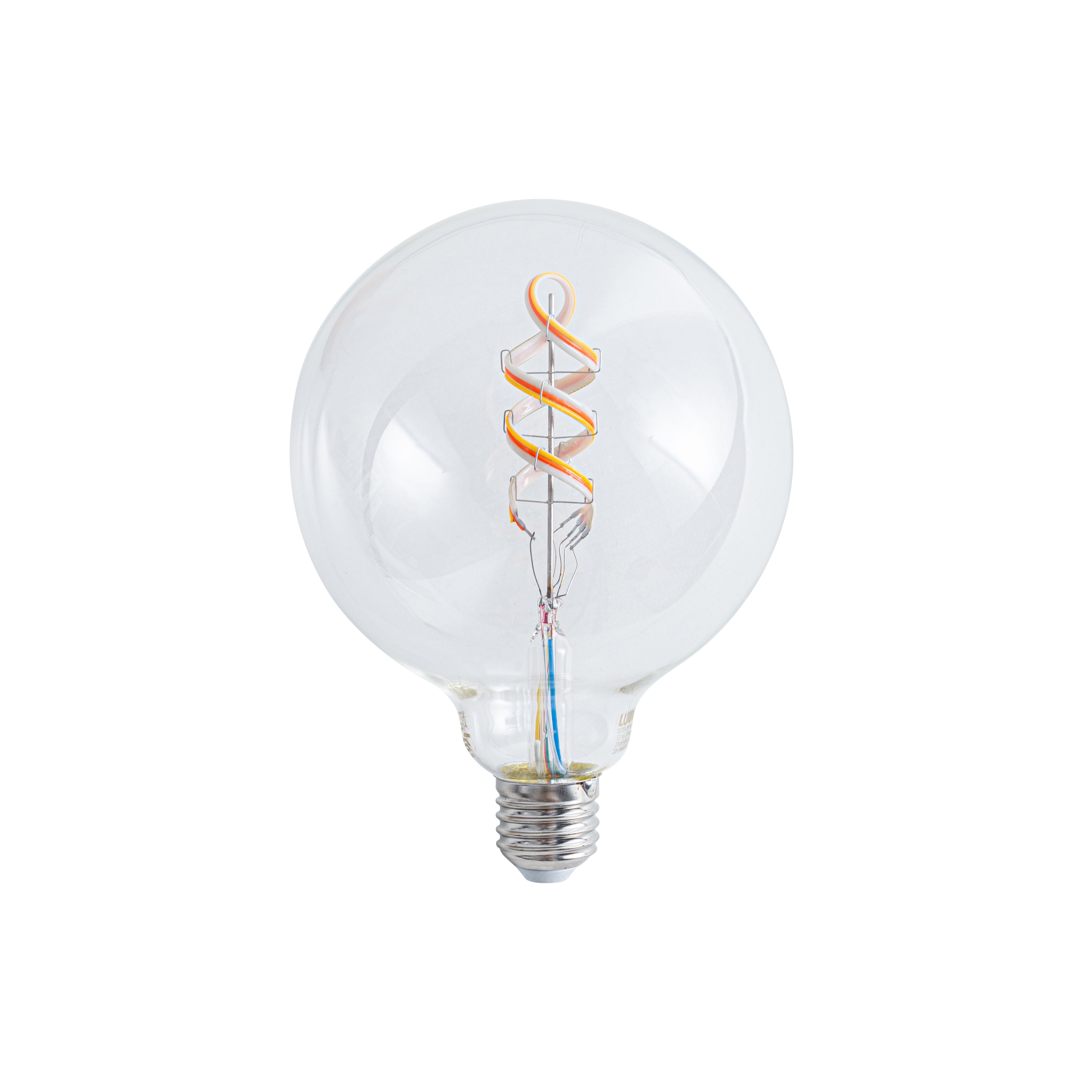Smart E27 dimbare LED lamp G125 helder RGBW 4W 250 lm 2700K