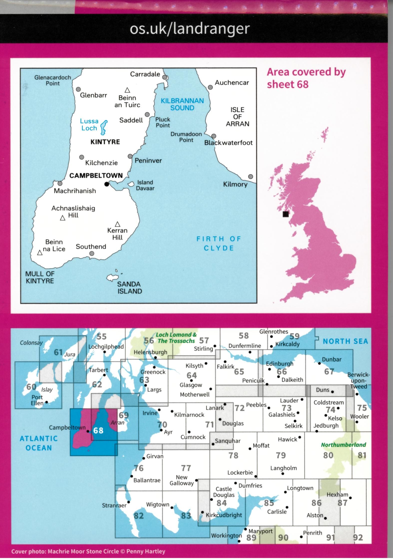 ORDNANCE SURVEY - 68 GB SOUTH KINTYRE 1 50 000