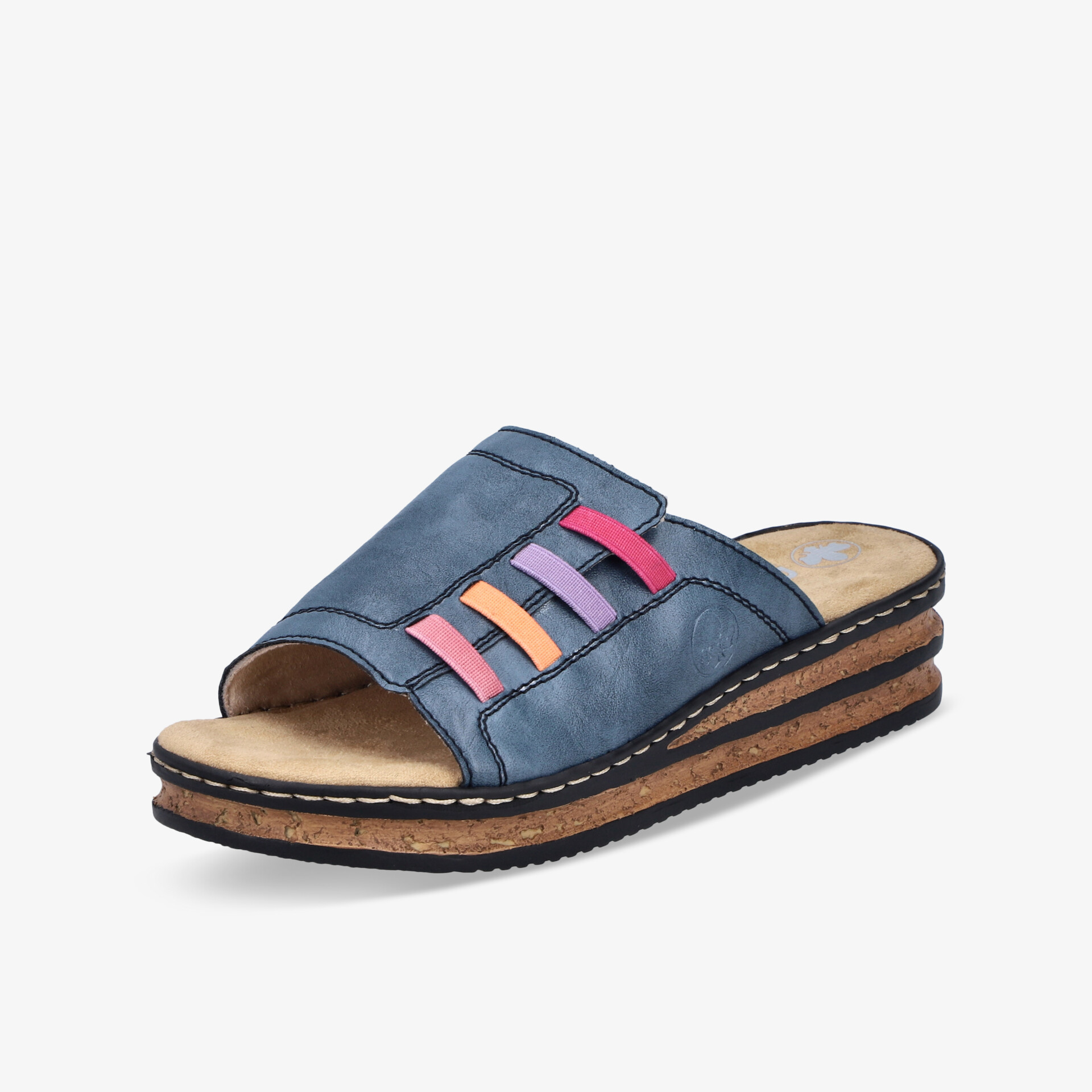 rieker Damen Pantoletten blau