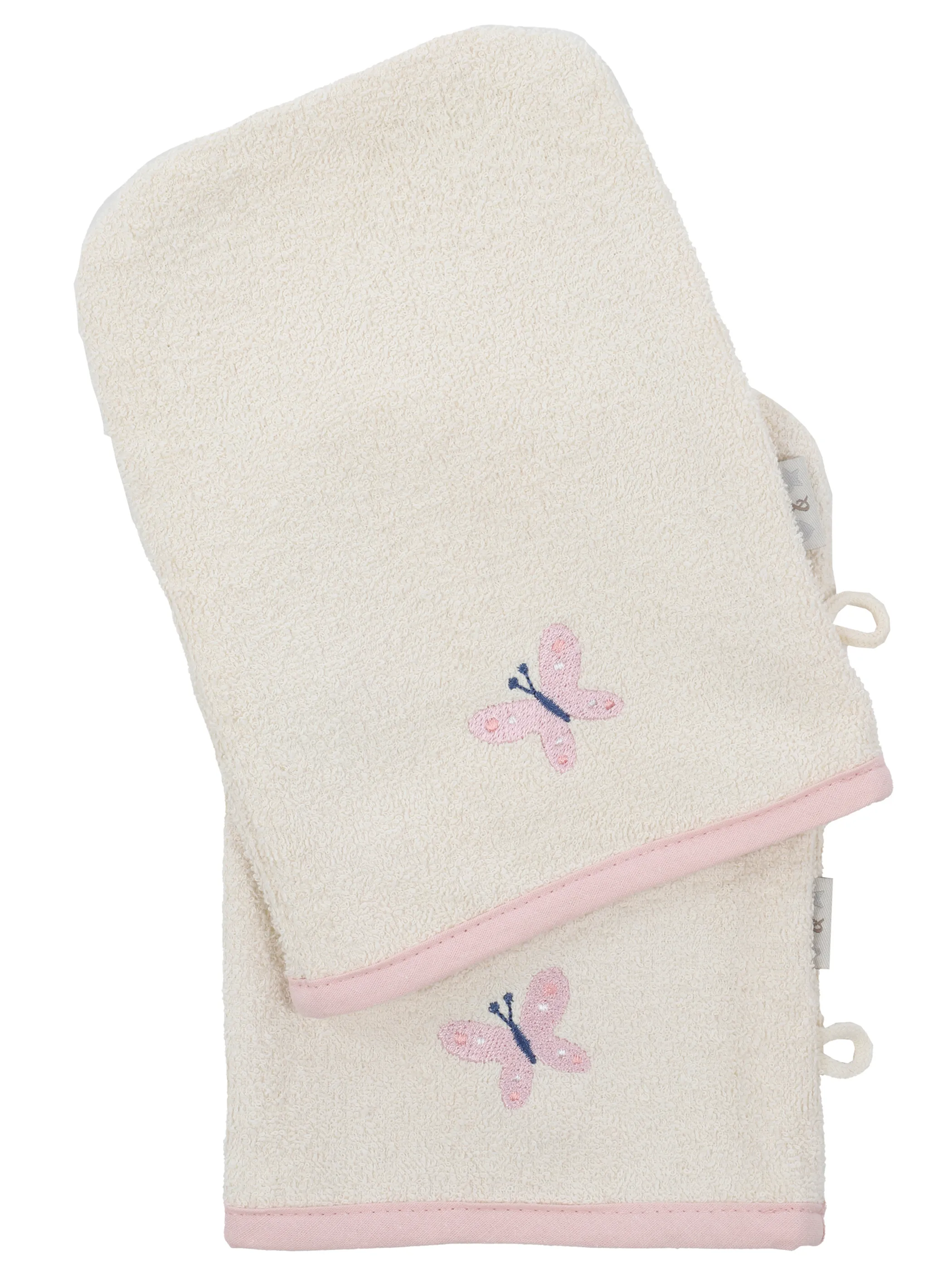 Waschhandschuh-Set, 2tlg. mit Stickerei
