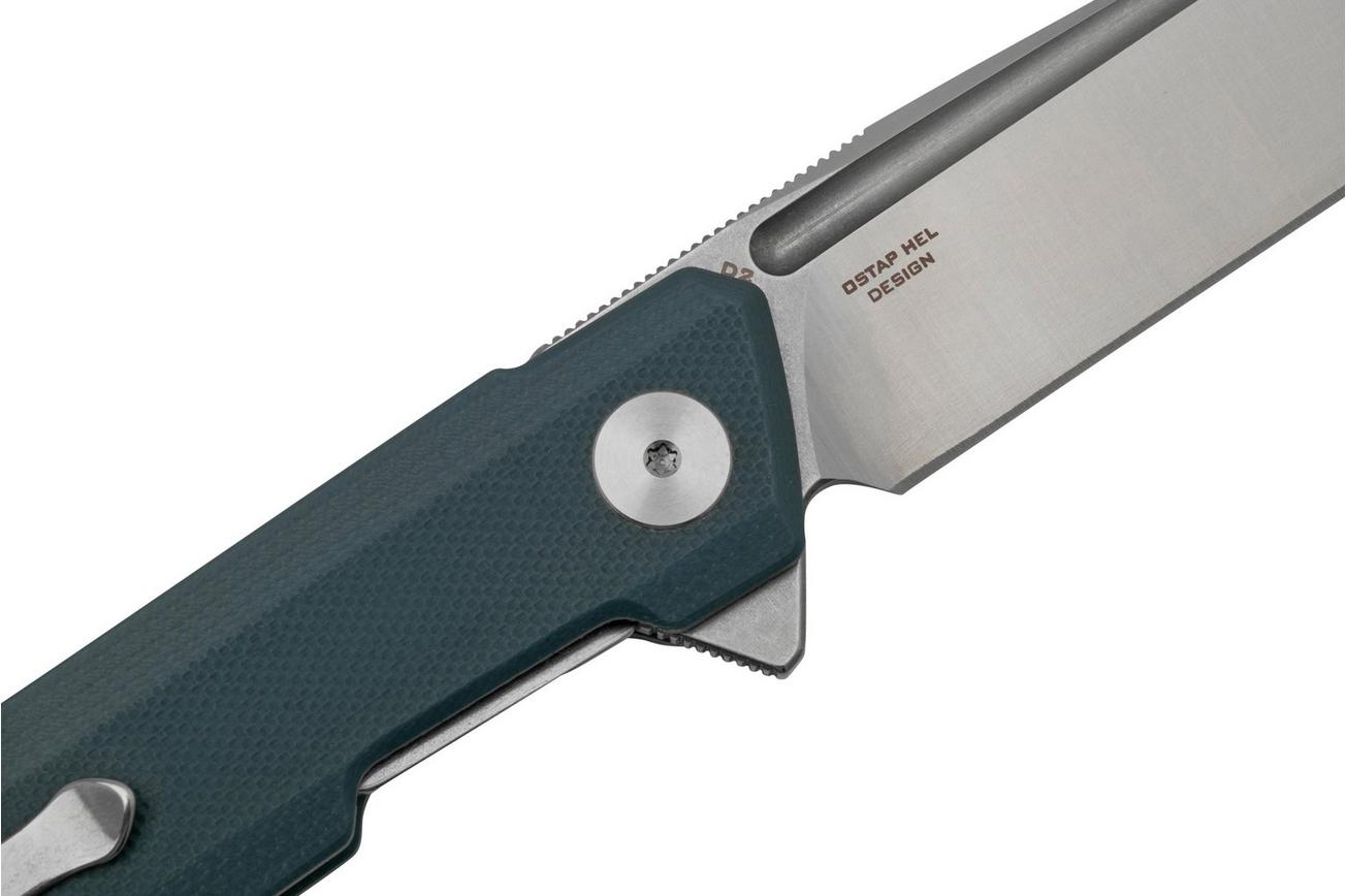 Bestechman Dundee BMK01C Grey G10, Satin D2, zakmes Ostap Hel design
