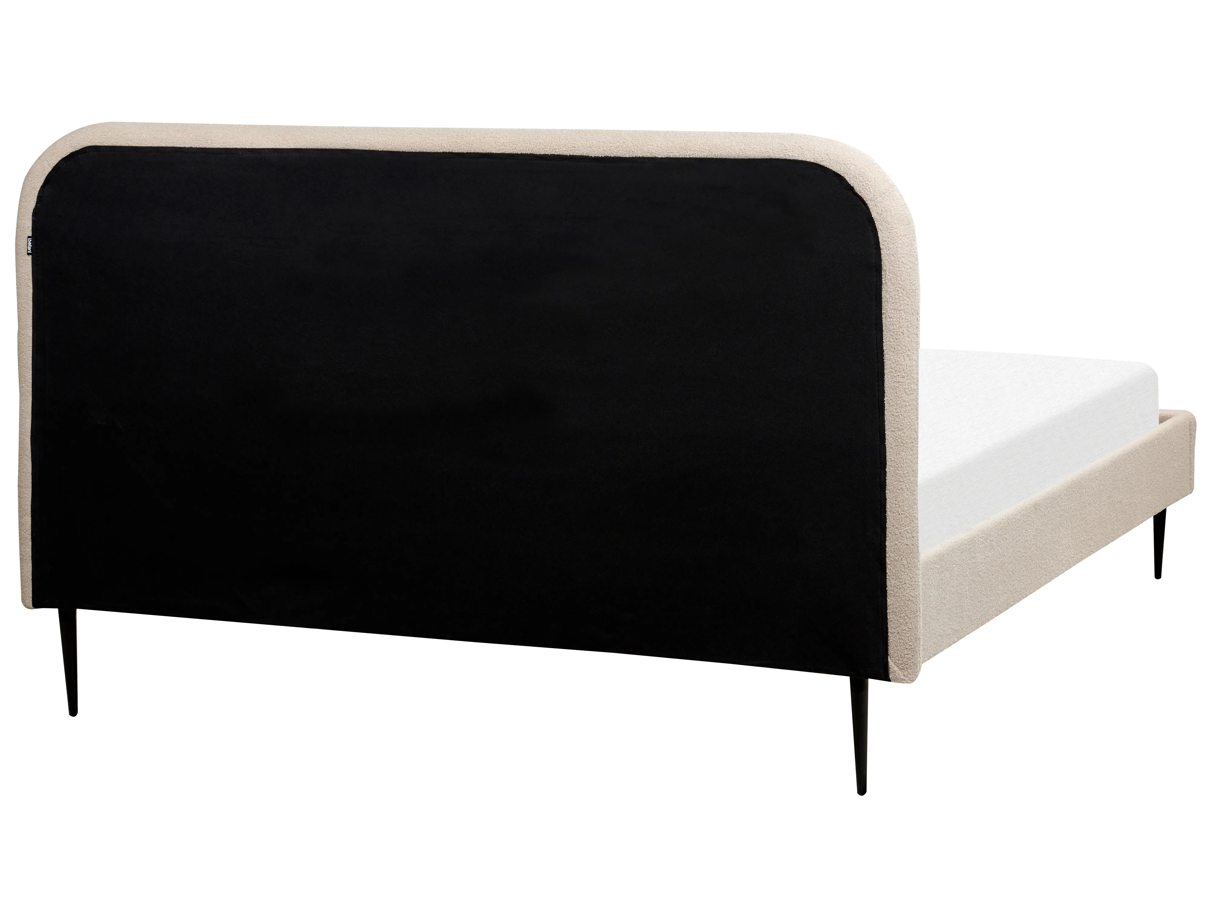 Bed Bouclé FLAYAT 160 x 200 cm Lichtbeige