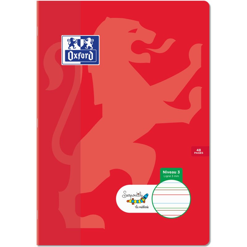 Cahier Oxford Serpodile Agrafe 210X297 48P Ligne 3Mm Niveau3 Bleu Ciel