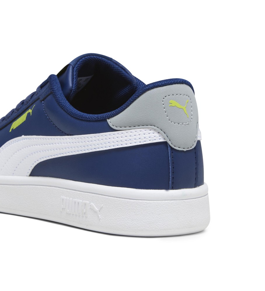 Tênis Puma Smash 3.0 de couro azul-marinho
