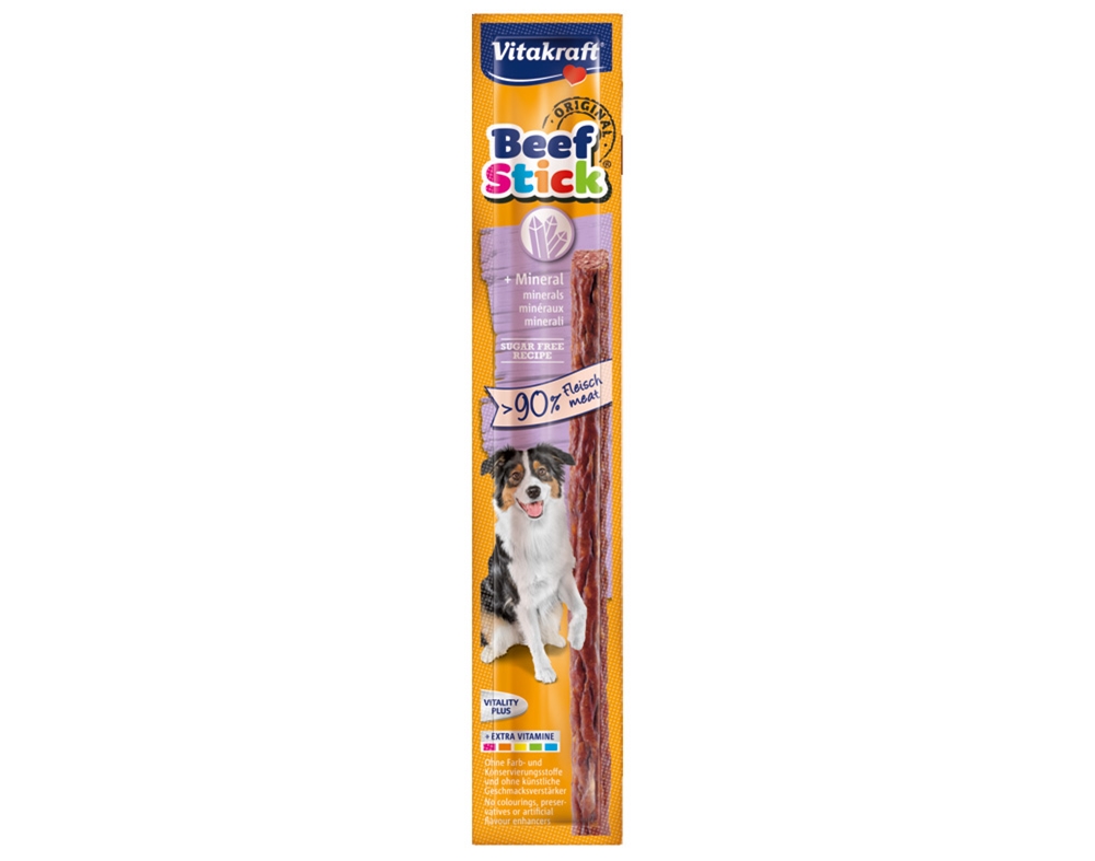 SNACK PARA CÃO BEEF STICK VITAKRAFT MINERAL 1 UNIDADE