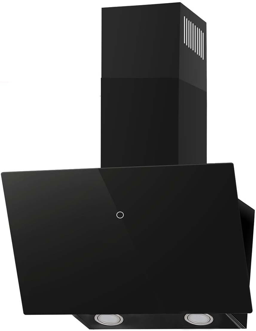 SNDOAS Dunstabzugshaube 60cm, 550 m³/h Starker Saugleistung Dunstabzugshaube Abluft/Umluft, inkl. Aktivkohlefilter, Energieeffizienz A++, Verzögerungs-Ausschaltfunktion, Schwarz