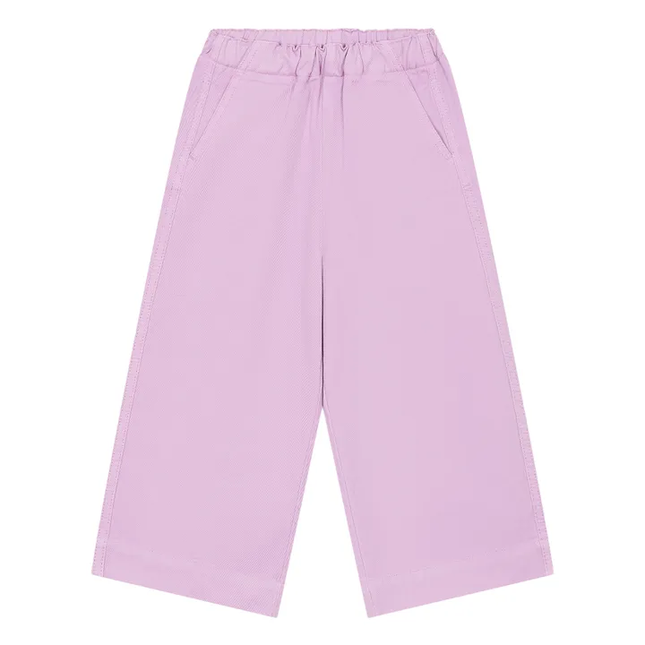 SMALLABLE BASICS Pantalon Droit Fille Elastiqué à la Taille en Denim | Violine