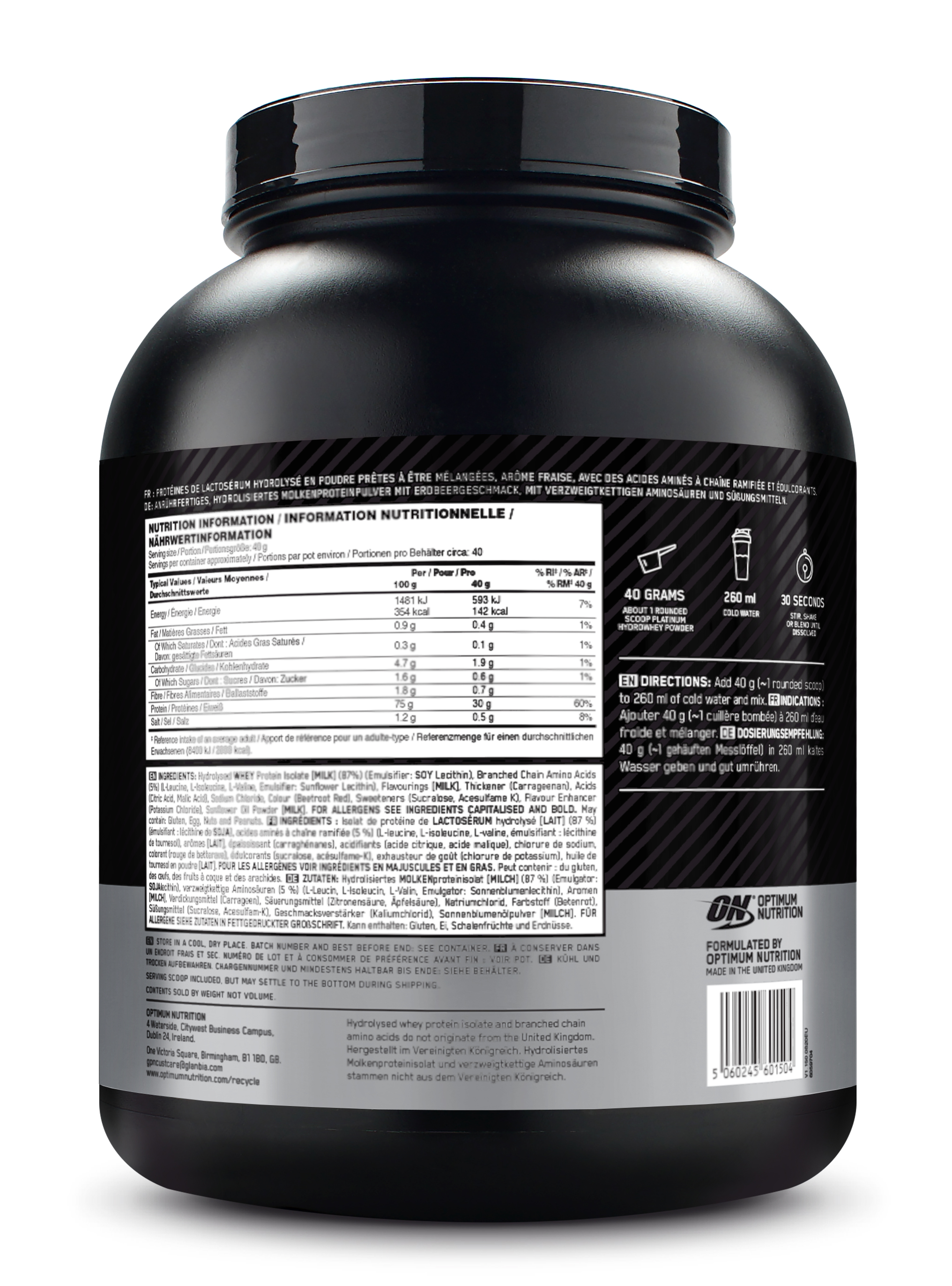 Optimum Nutrition HydroWhey Protein 1623 g Strawberry