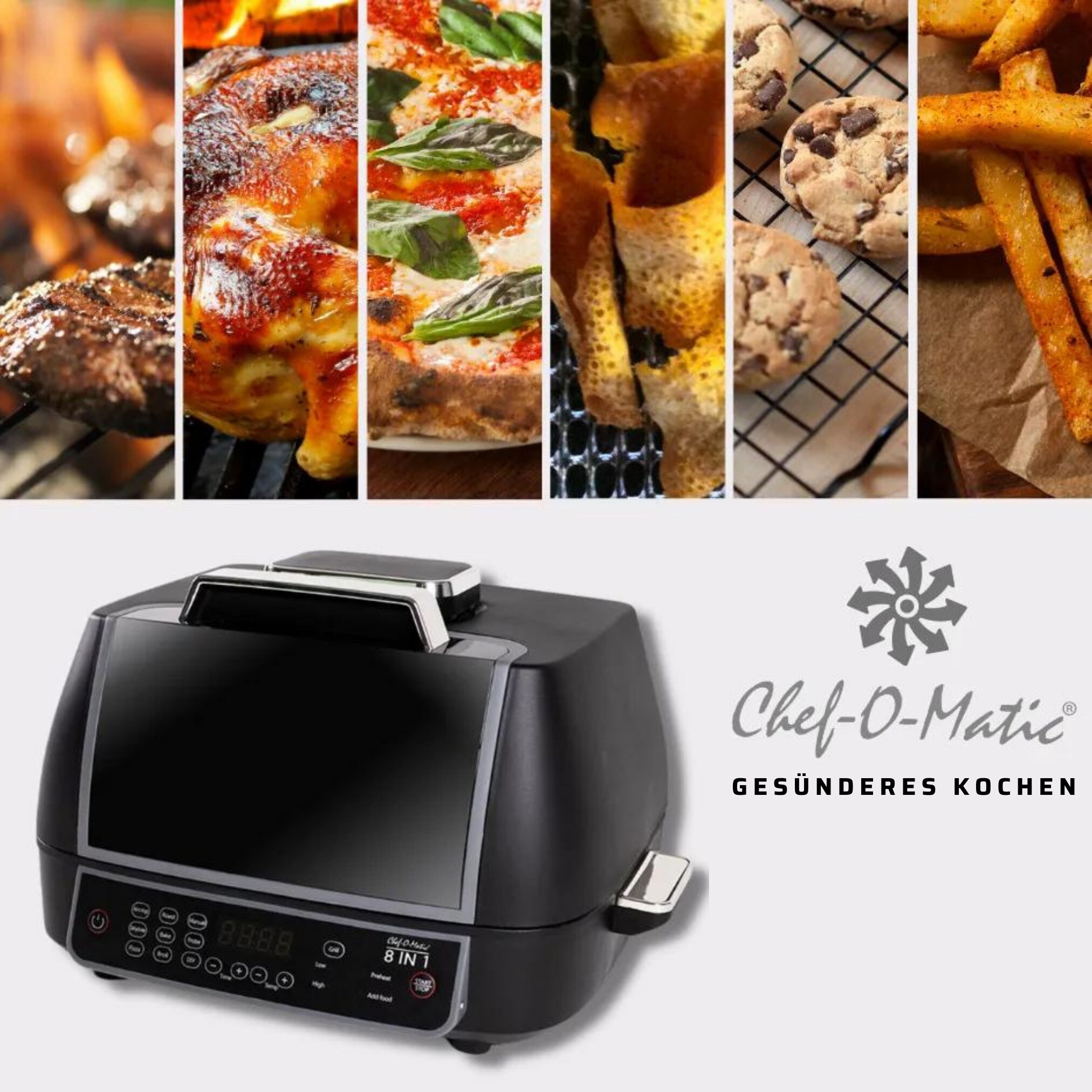 Best Direct® Multikocher - Heißluftfritteuse - Mini Backofen - Grill Ofen Chef O Matic 8 in 1