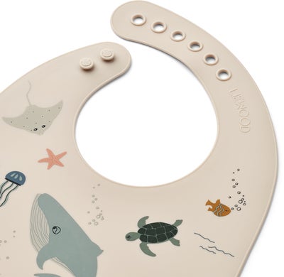 LIEWOOD Tilda Smekke med Trykk 2-Pack, Sea Creature/Sandy