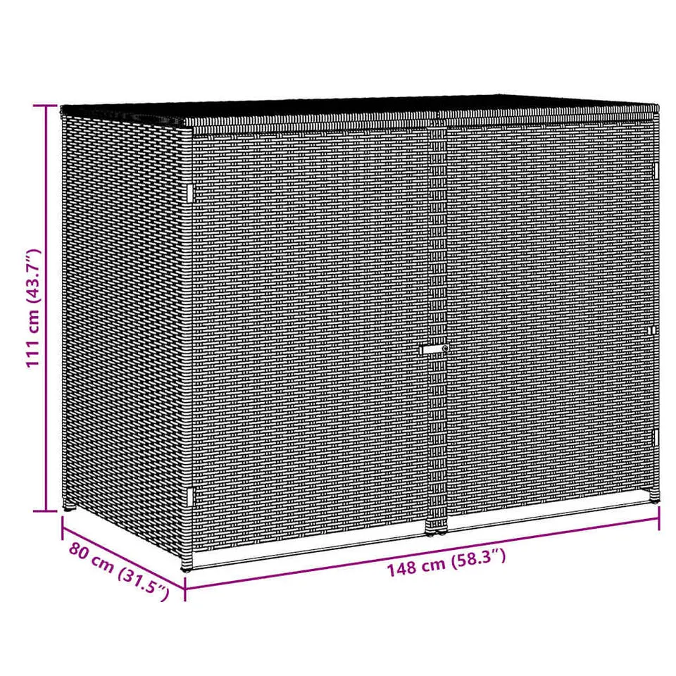 vidaXL - Containerberging - Zwart - Poly rattan
