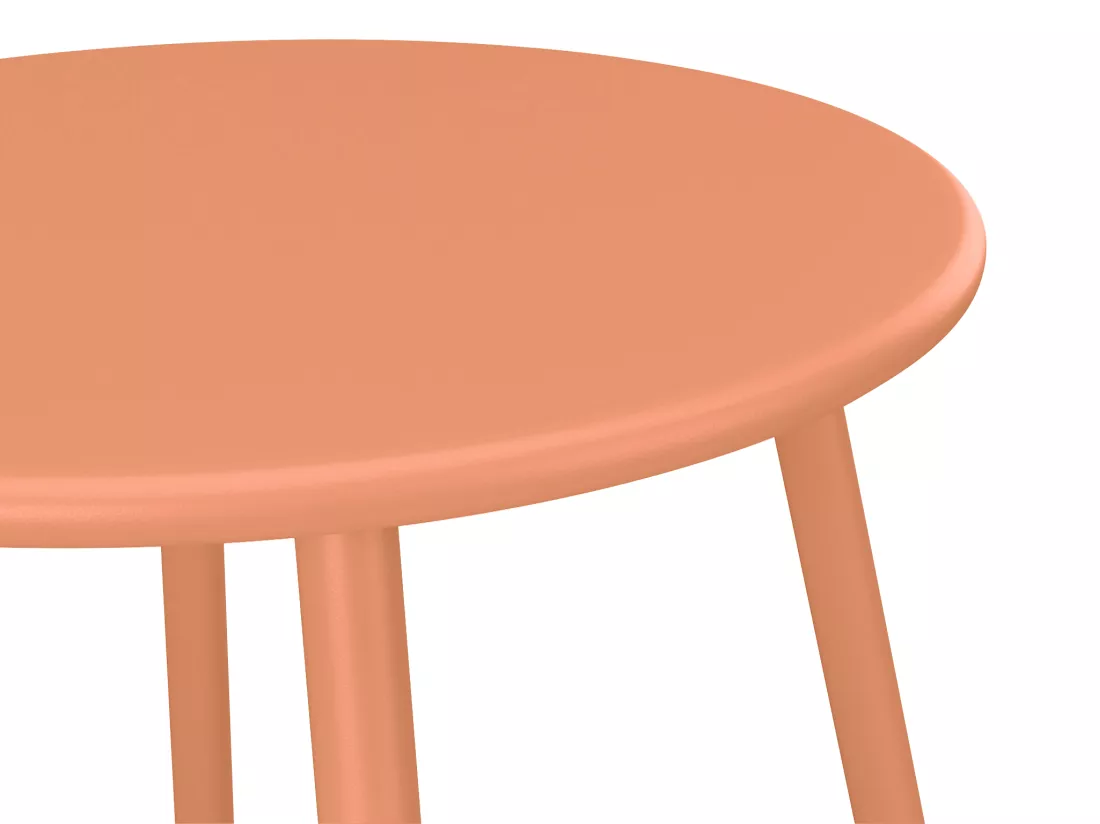 Table d'appoint de jardin en métal ronde - Orange clair - MIRMANDE de MYLIA