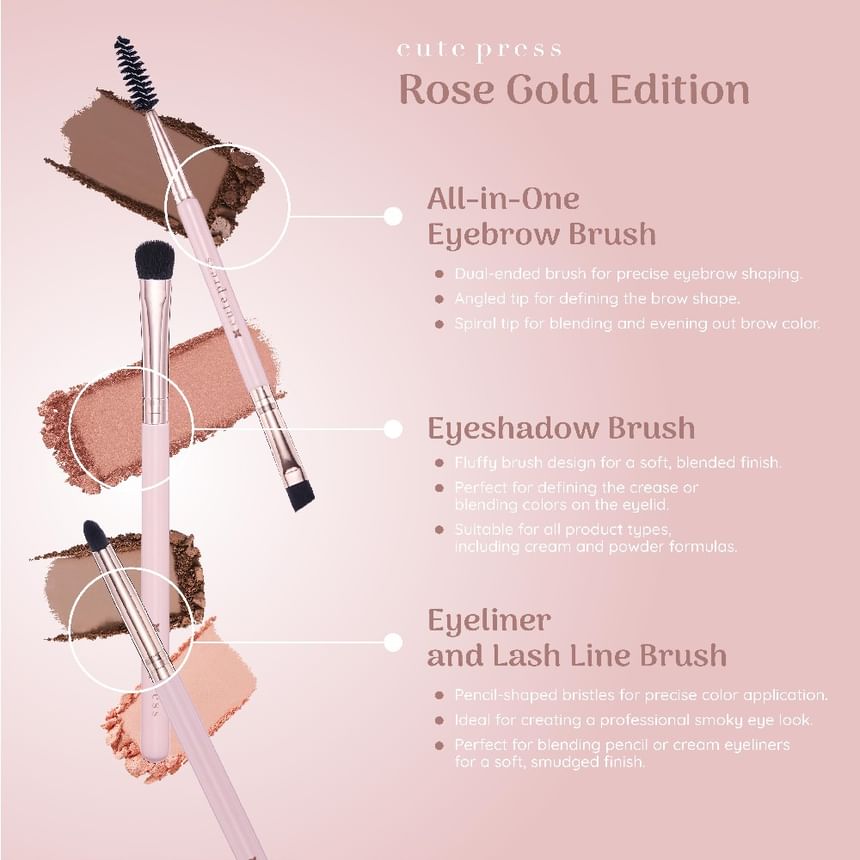 Cute Press - Rose Gold Edition Duo Wenkbrauwborstel