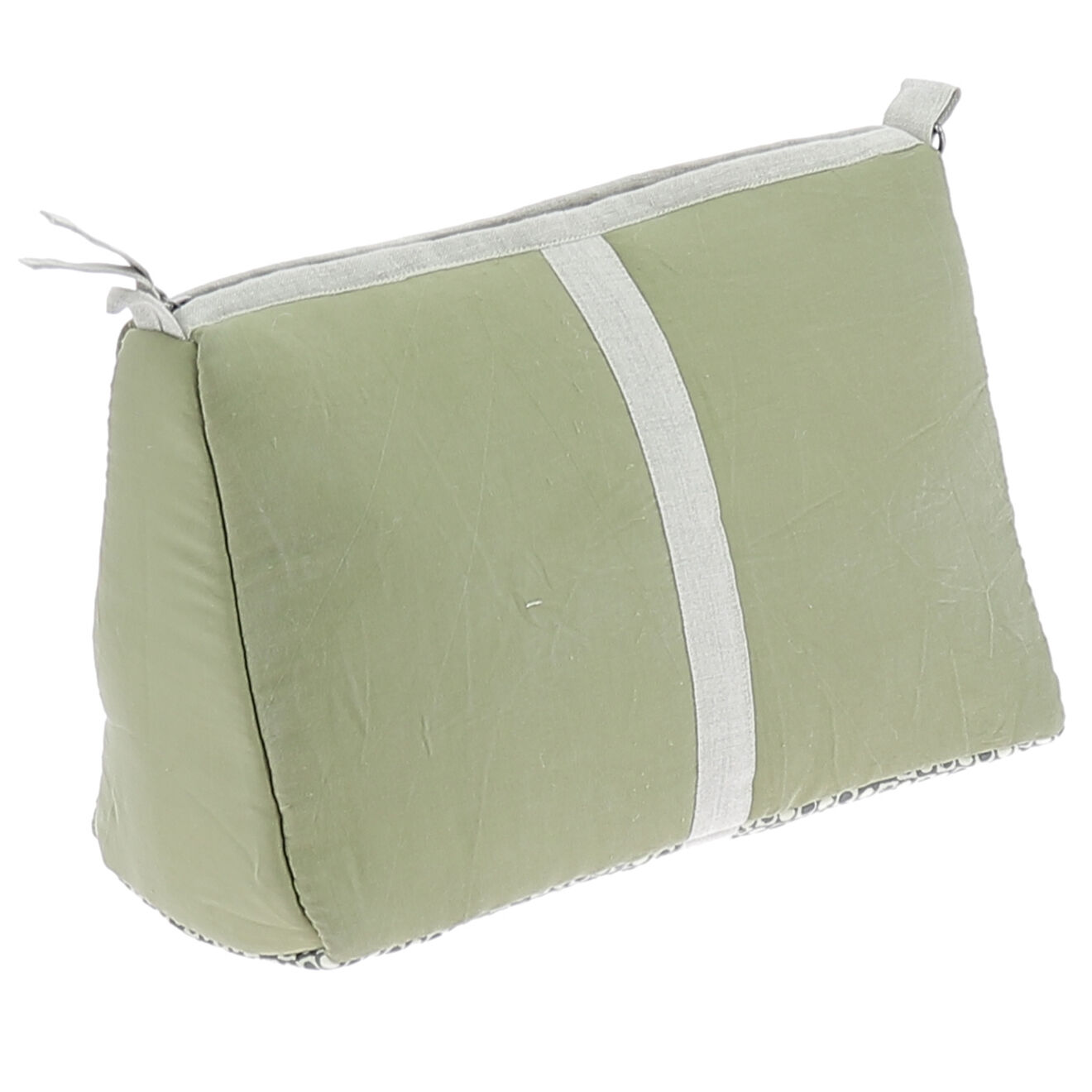 En Fil d'Indienne Trousse de toilette XL Soie kaki - 34x22x15 cm