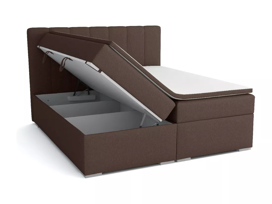 LIT BOXSPRING avec surmatelas Monaco 200x200 cm, noir (Soft 11)