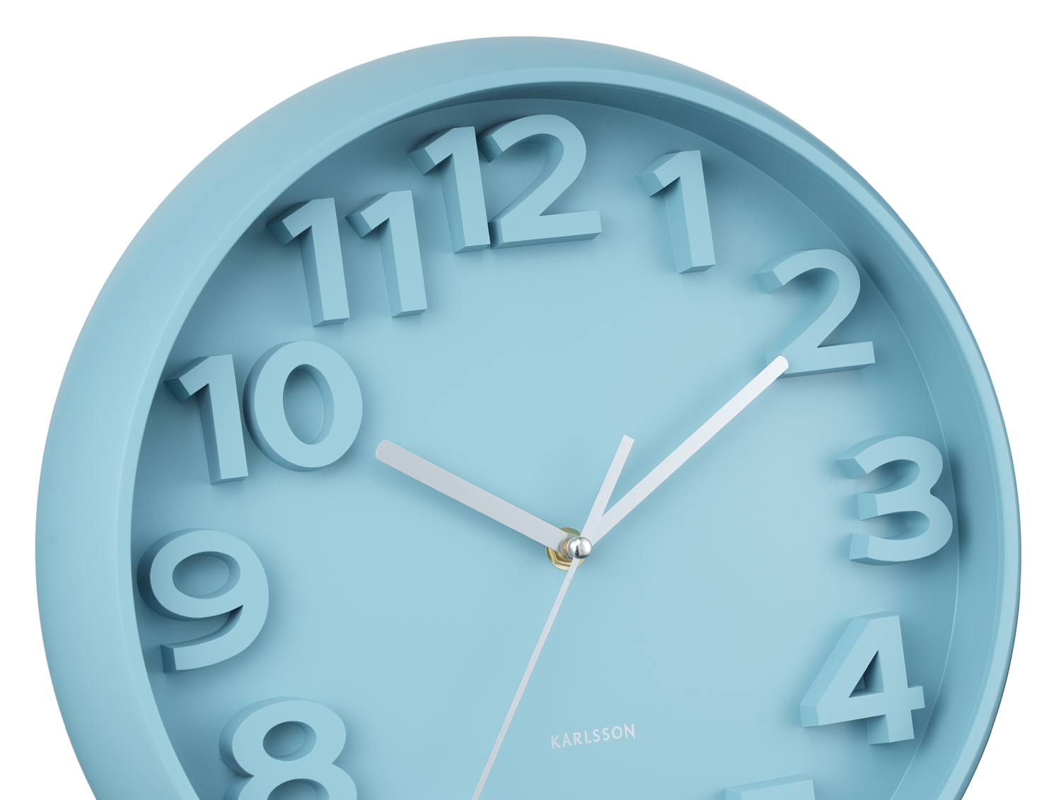 Wandklok Elevated Classic Numbers - Mistig blauw