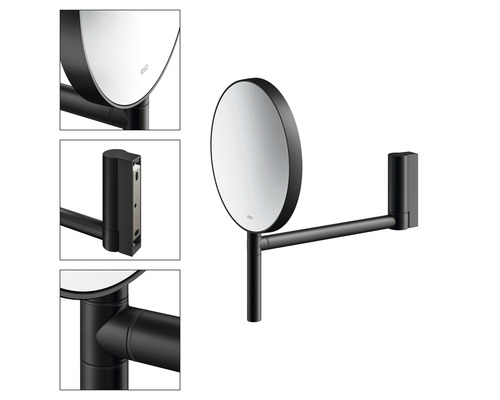 KEUCO Plan cosmeticaspiegel, mat zwart, 17649370002