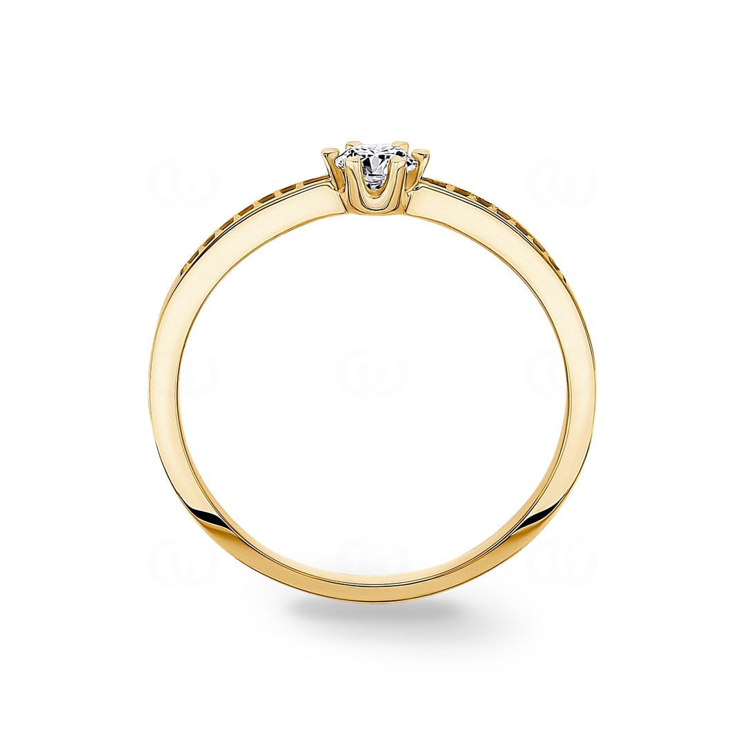 Verlobungsring 750/18 K Gelbgold mit Diamanten 0.19 ct H/si