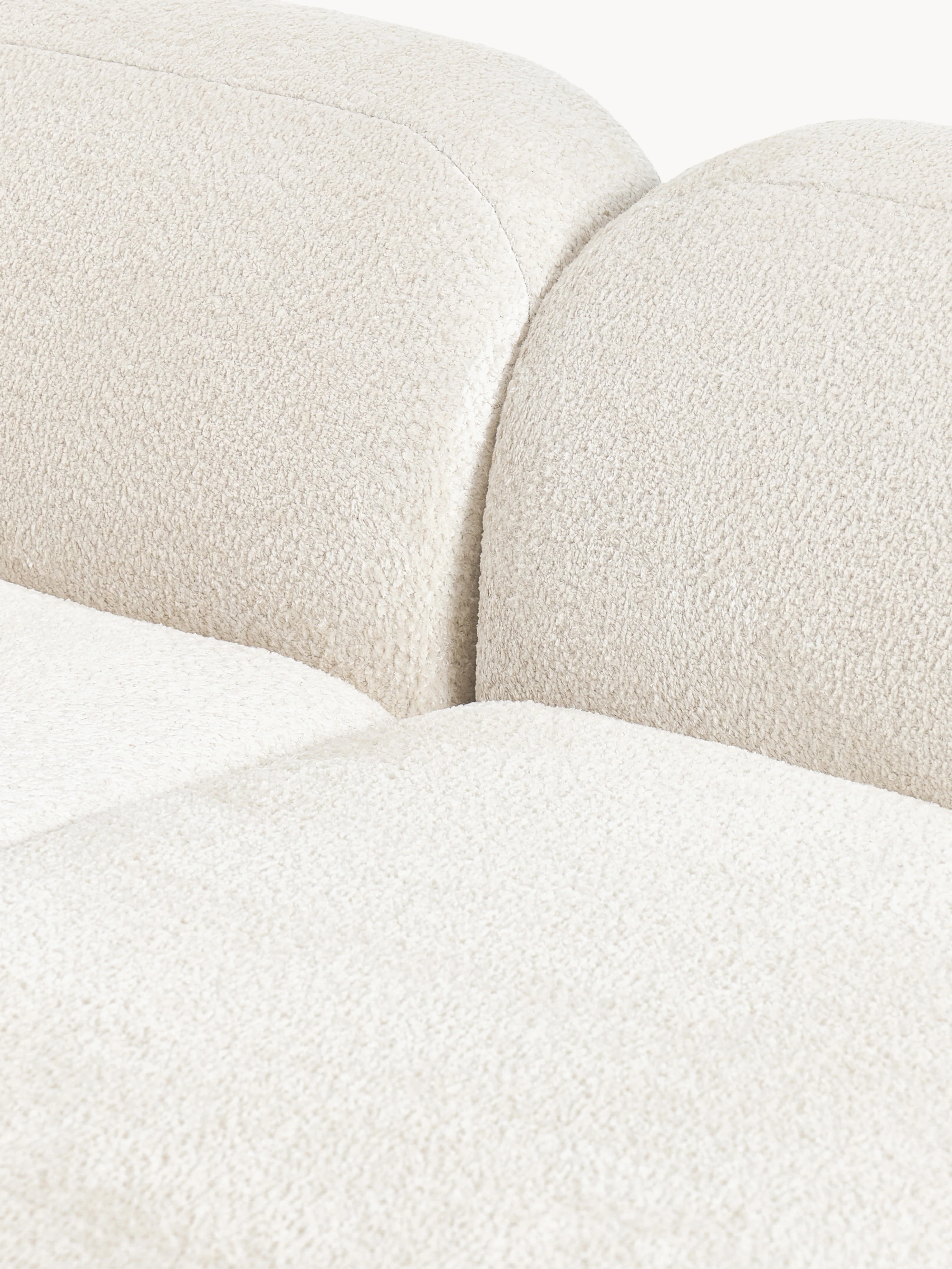 Modulaire teddy-bouclé hoekbank Wolke (4-zits) met chaise longue