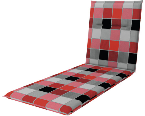 Ligstoelkussen 195 x 60 x 5 cm 50% katoen, 50% polyester rood