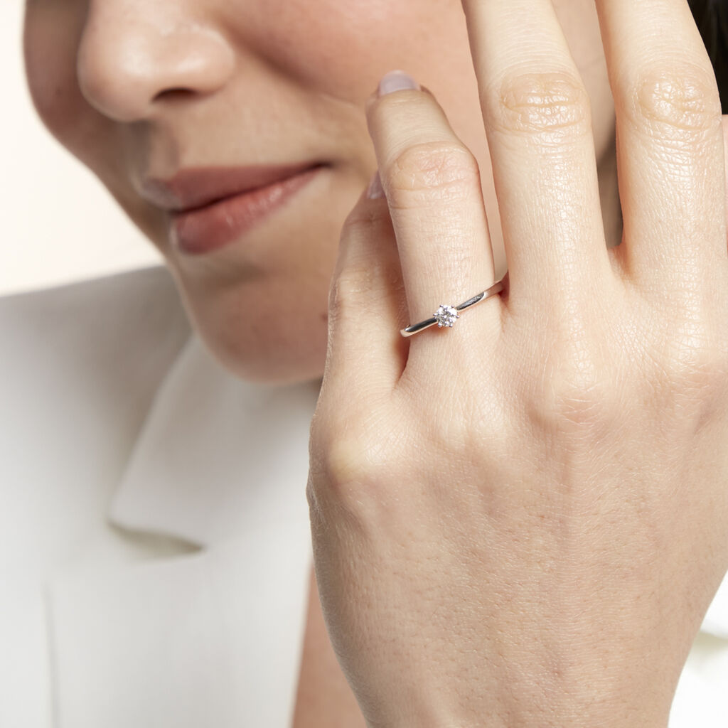 Bague Solitaire Athena Or Blanc Diamant