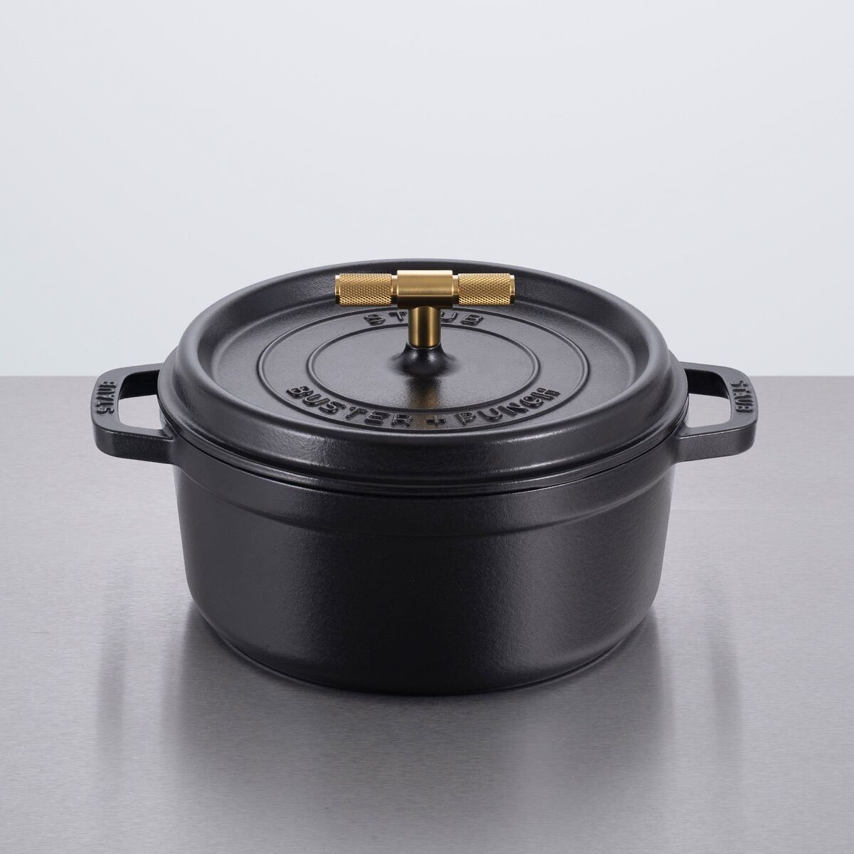 Buster+Punch rund gryte 24 cm, messingknott
