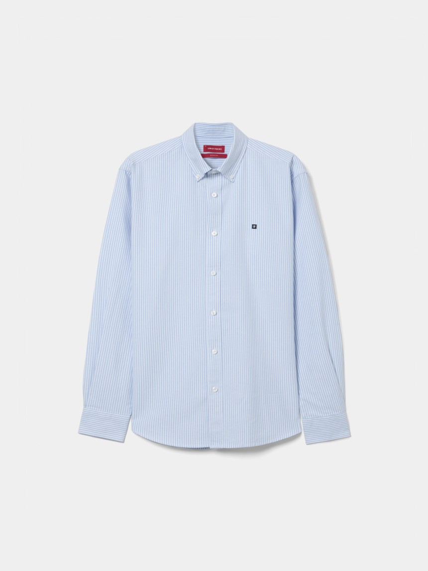 Camisa às riscas regular fit em algodão