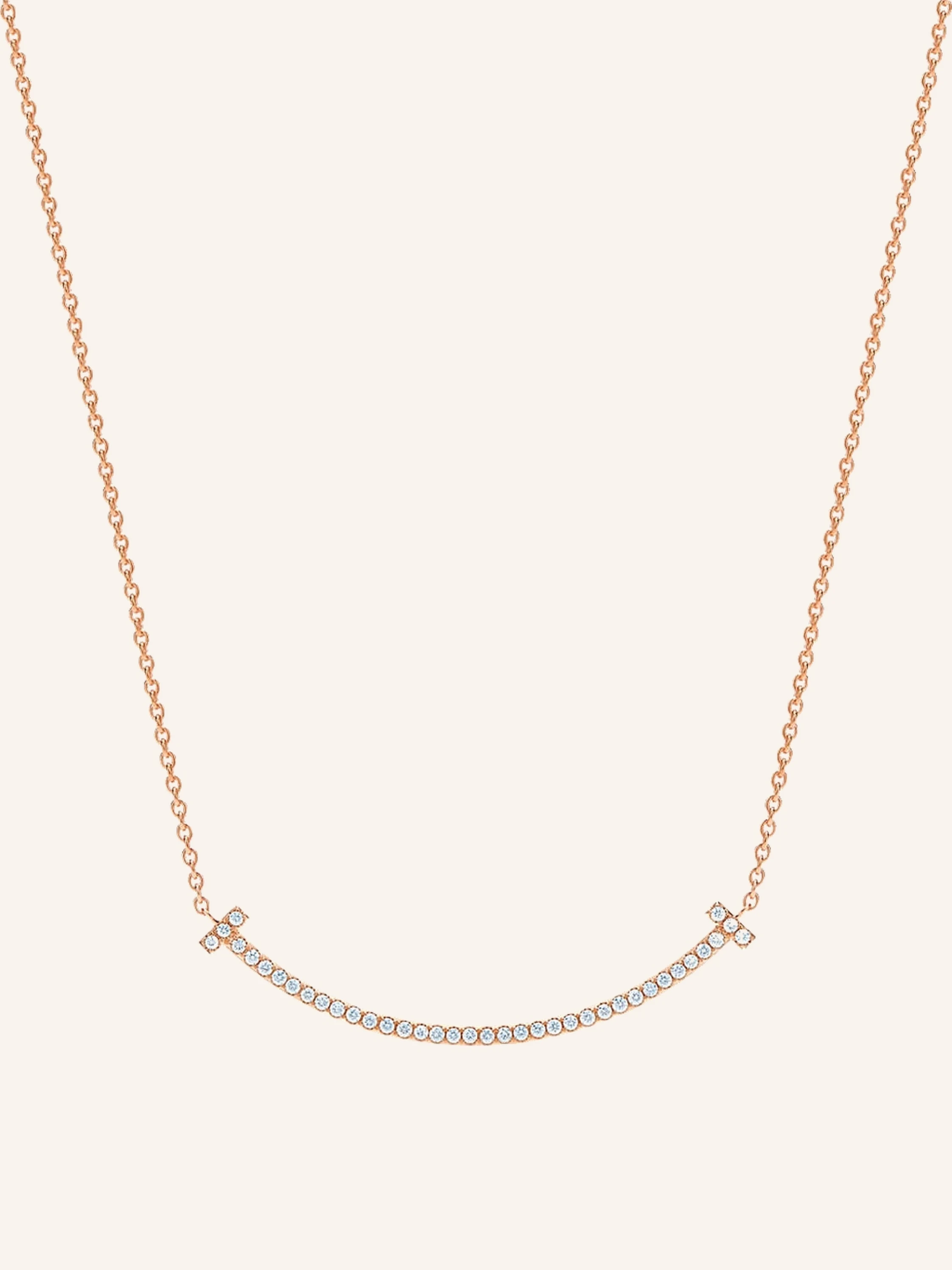 TIFFANY & Co. Tiffany T Smile HALSKETTE aus 18 Karat Roségold mit Diamanten