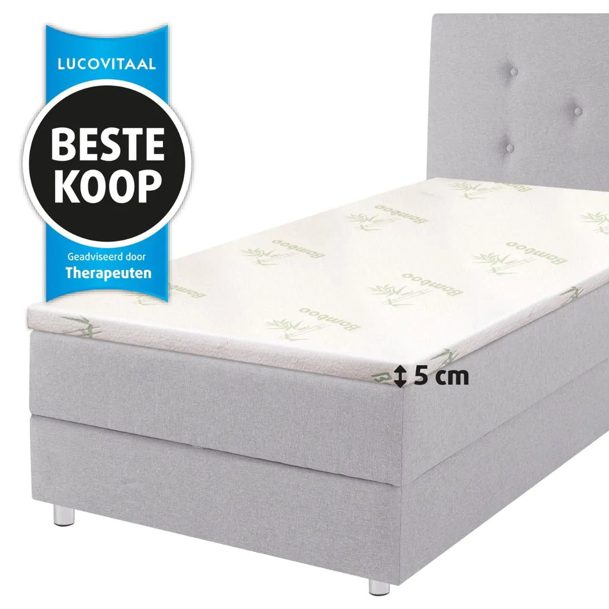 Orthopedisch Bamboe Top matras maat 90 x 200 x 5 cm